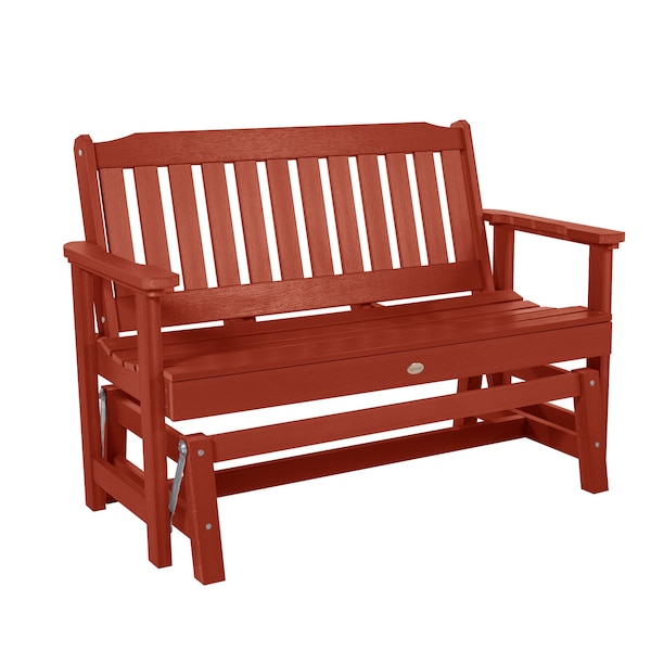 Highwood Usa 4ft Lehigh Gliding Bench Outdoor Furniture for Patio, Backyard, Garden AD-GLBENLH2-RED - main